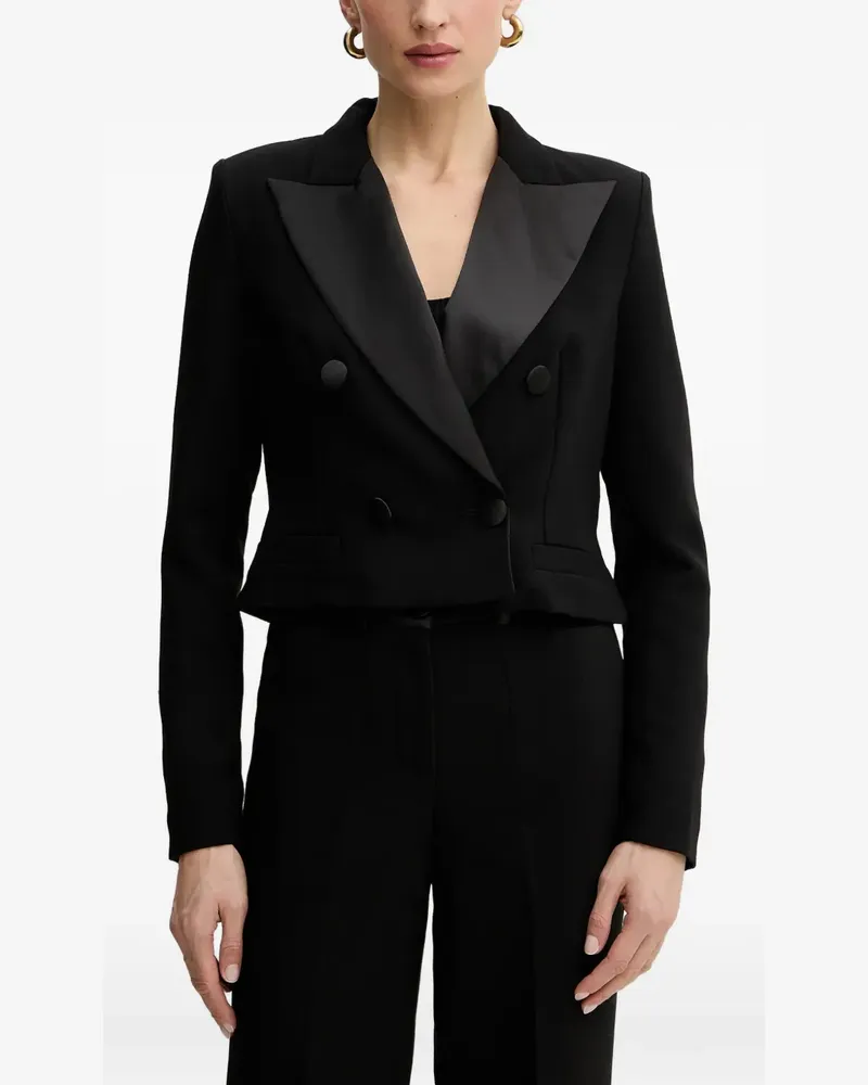 Morgan double-breasted cropped blazer - Schwarz Schwarz