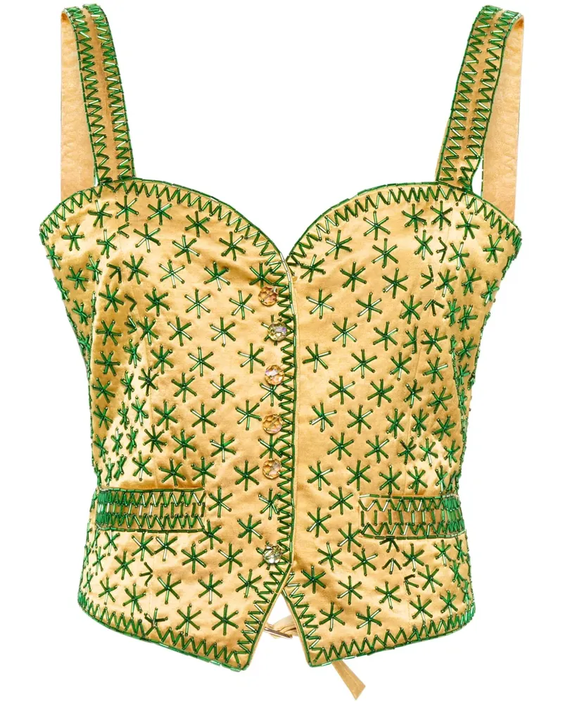 BODE Besticktes Tanktop - Gelb Gelb