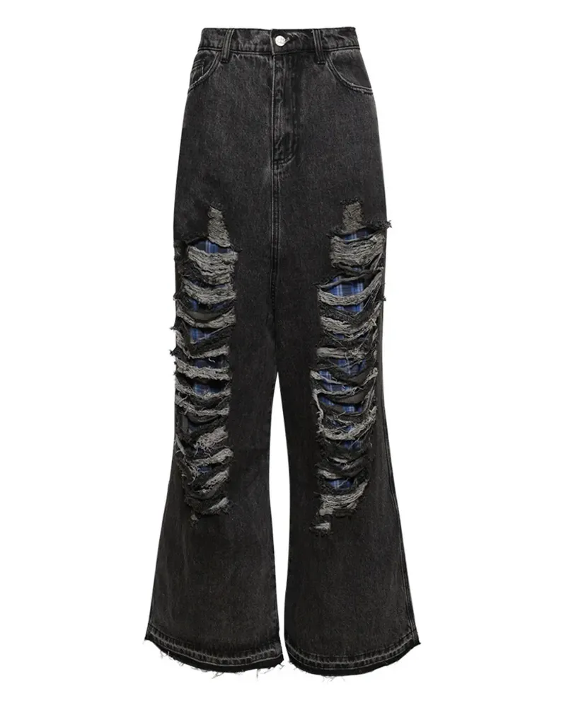 Natasha Zinko Jeans im Distressed-Look - Schwarz Schwarz