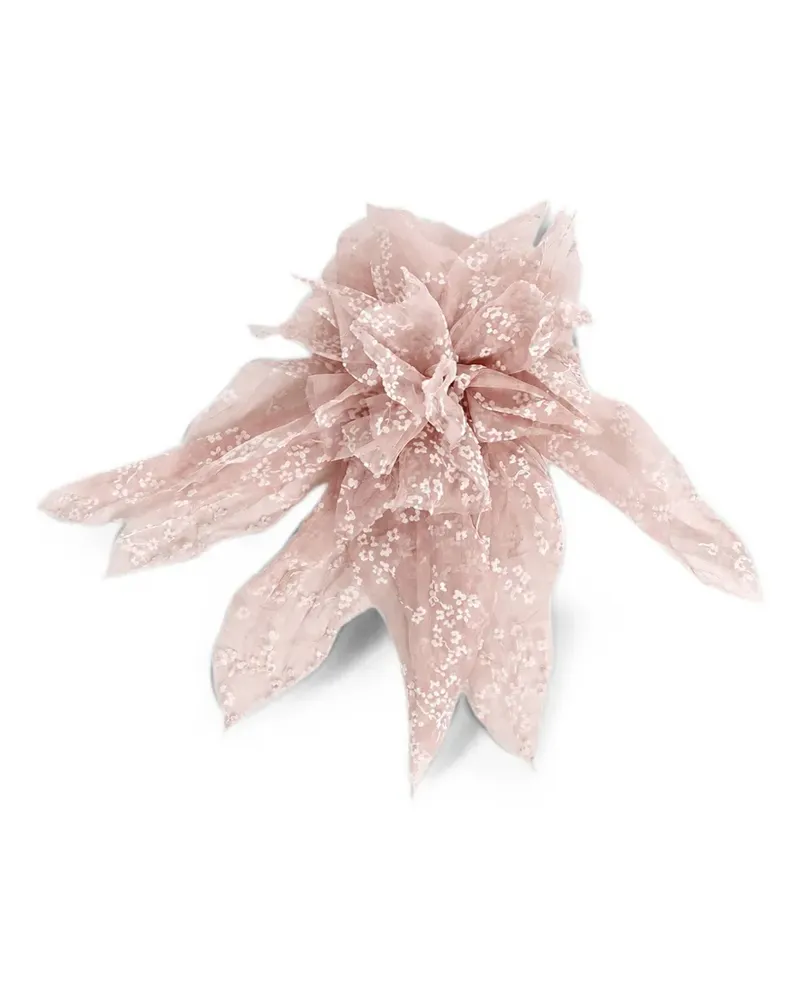 Alberta Ferretti floral-print silk brooch - Rosa Rosa