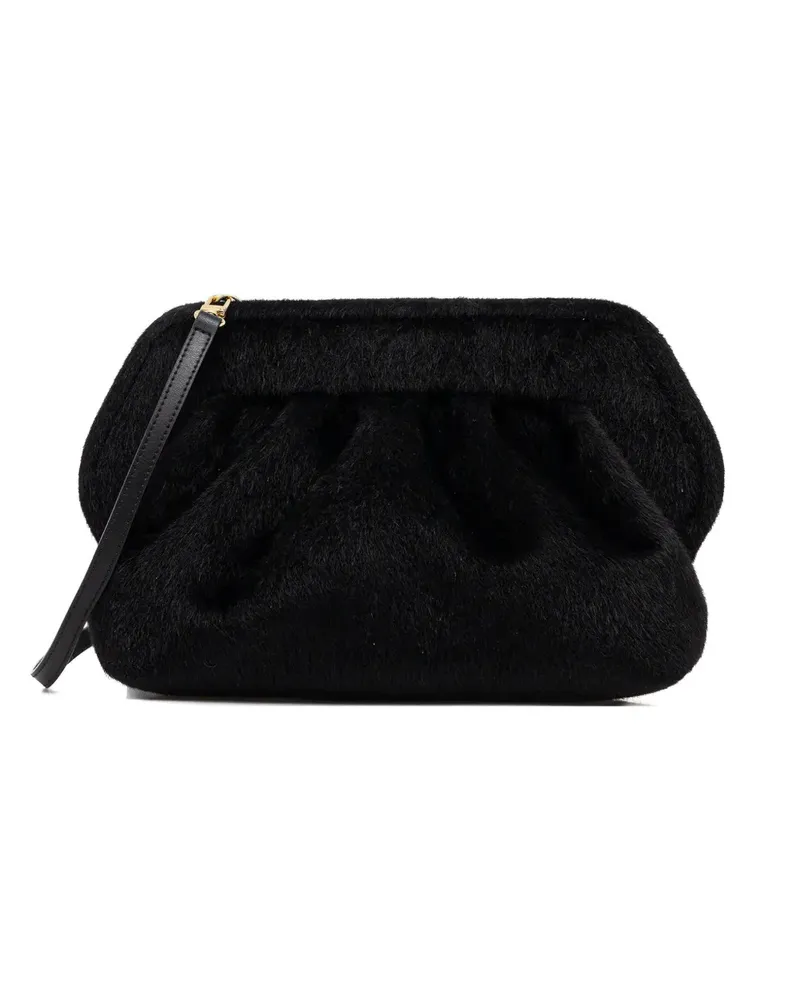 THEMOIRÈ gathered clutch bag - Schwarz Schwarz