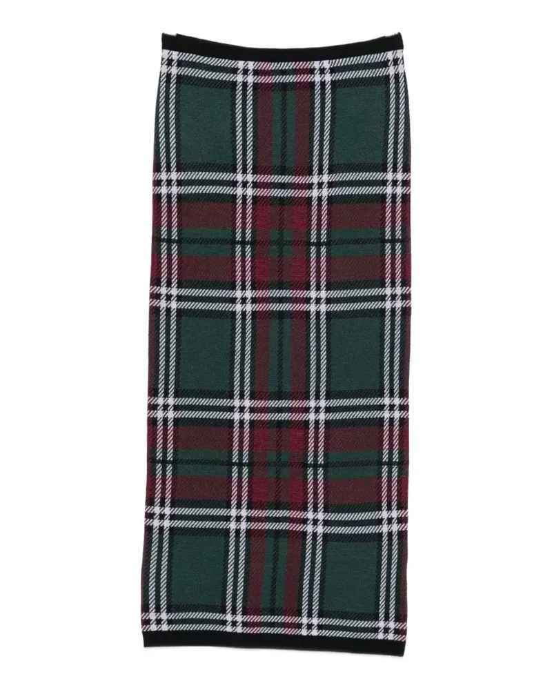 N° 21 check-pattern midi skirt - Grün Grün