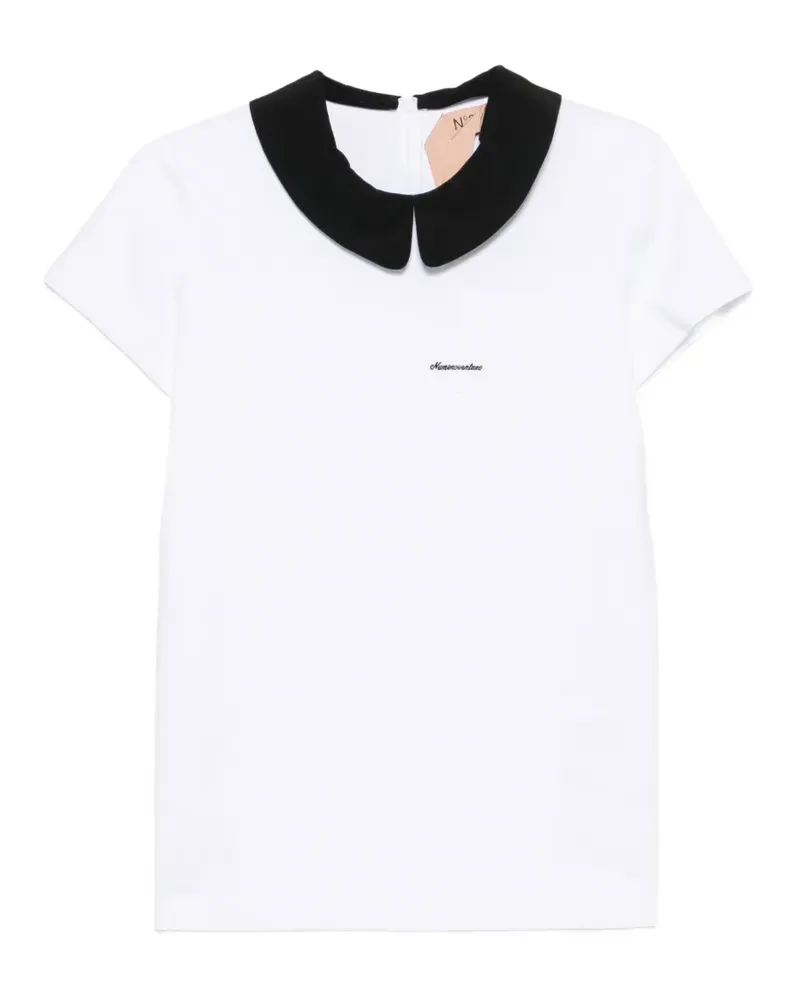 N° 21 T-Shirt mit Bubikragen - Weiß Weiß