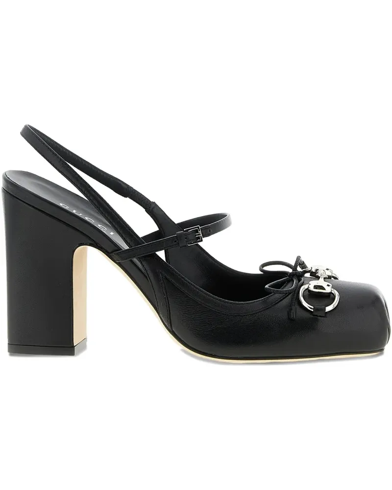 Gucci Pumps mit Metallklammer 95mm - Schwarz Schwarz