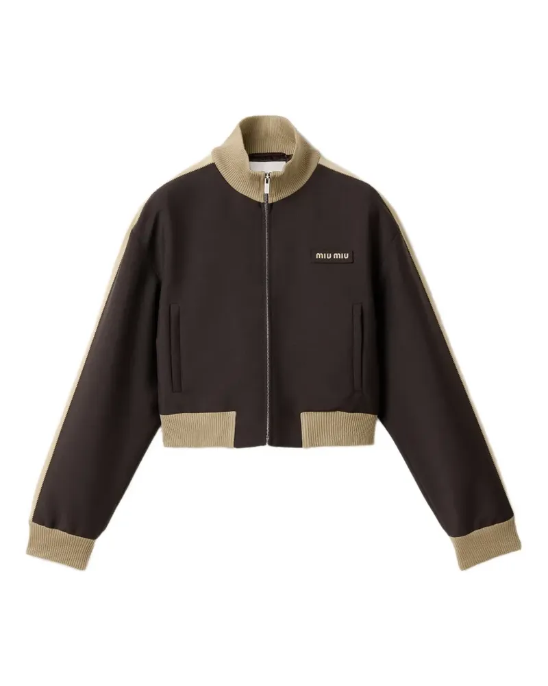 Miu Miu kid-mohair blouson jacket - Braun Braun