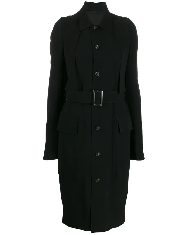 Rick Owens Einreihiger Mantel - Schwarz Schwarz