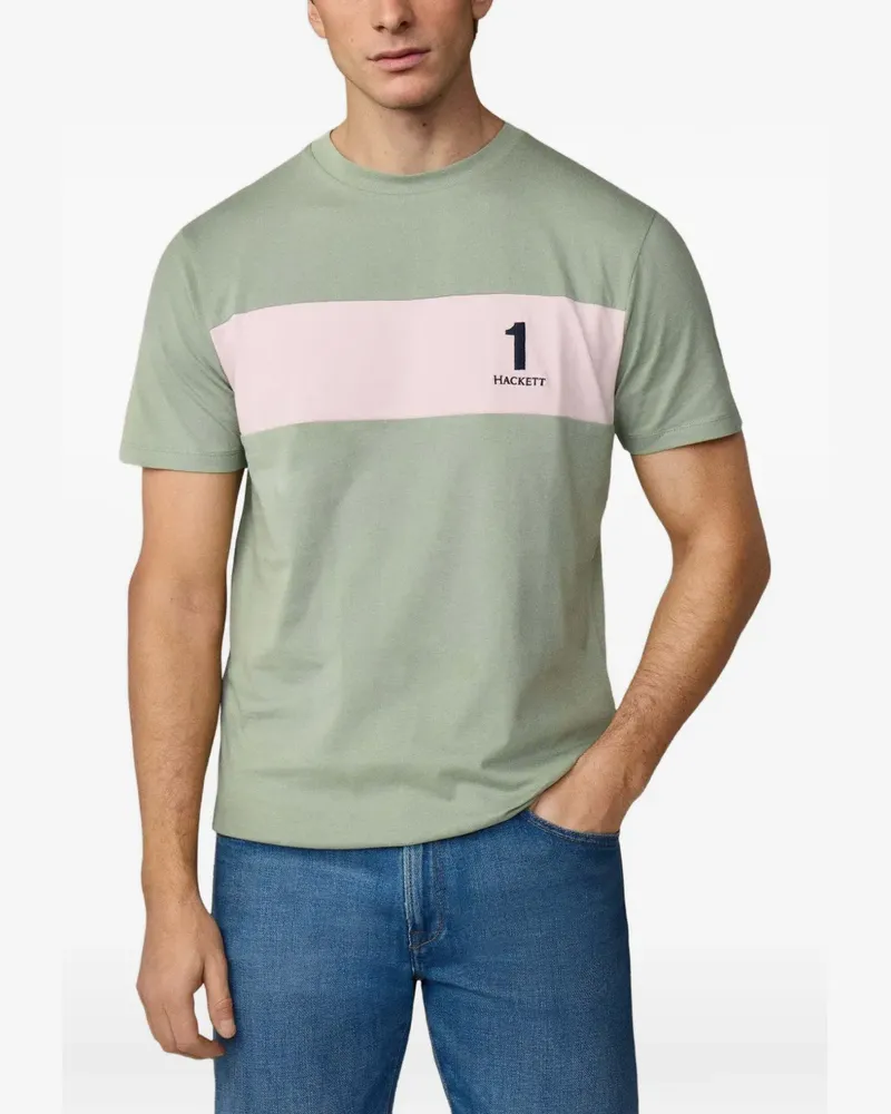Hackett T-Shirt in Colour-Block-Optik - Grün Grün