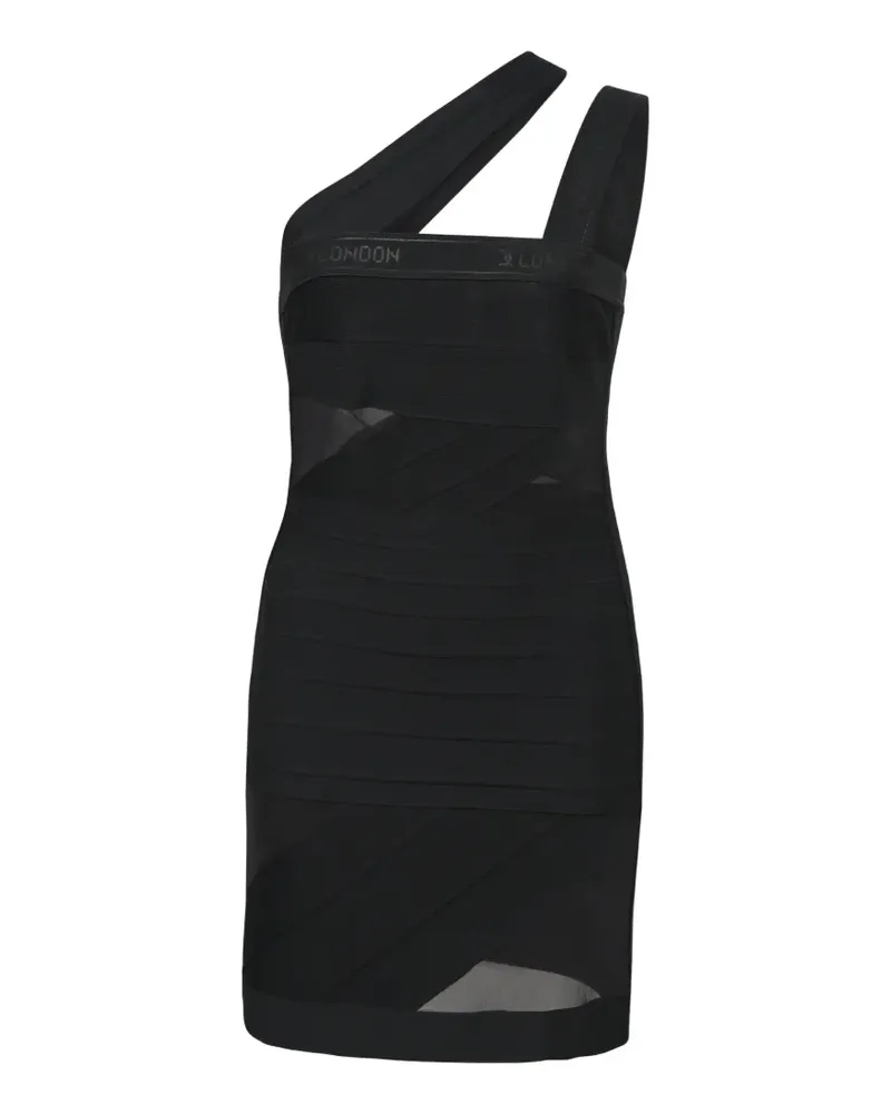 David Koma One-Shoulder-Kleid - Schwarz Schwarz
