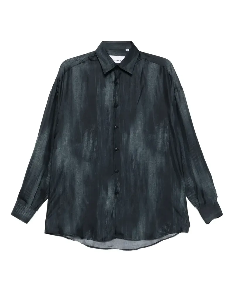 Costumein Hemd mit abstraktem Print - Blau Blau