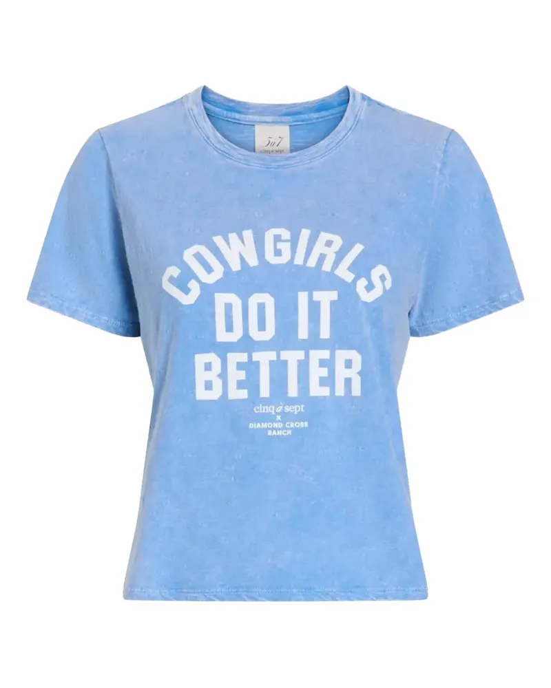 Cinq à Sept Gefärbtes T-Shirt - Blau Blau