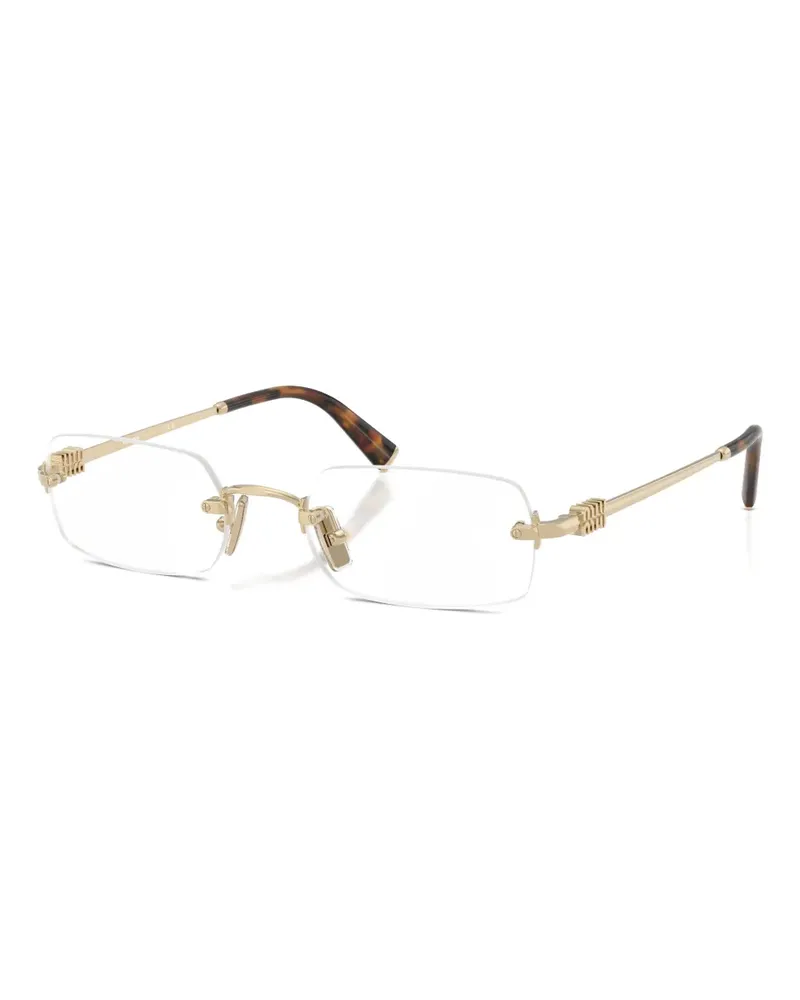 Miu Miu rectangle-frame glasses - Gold Gold