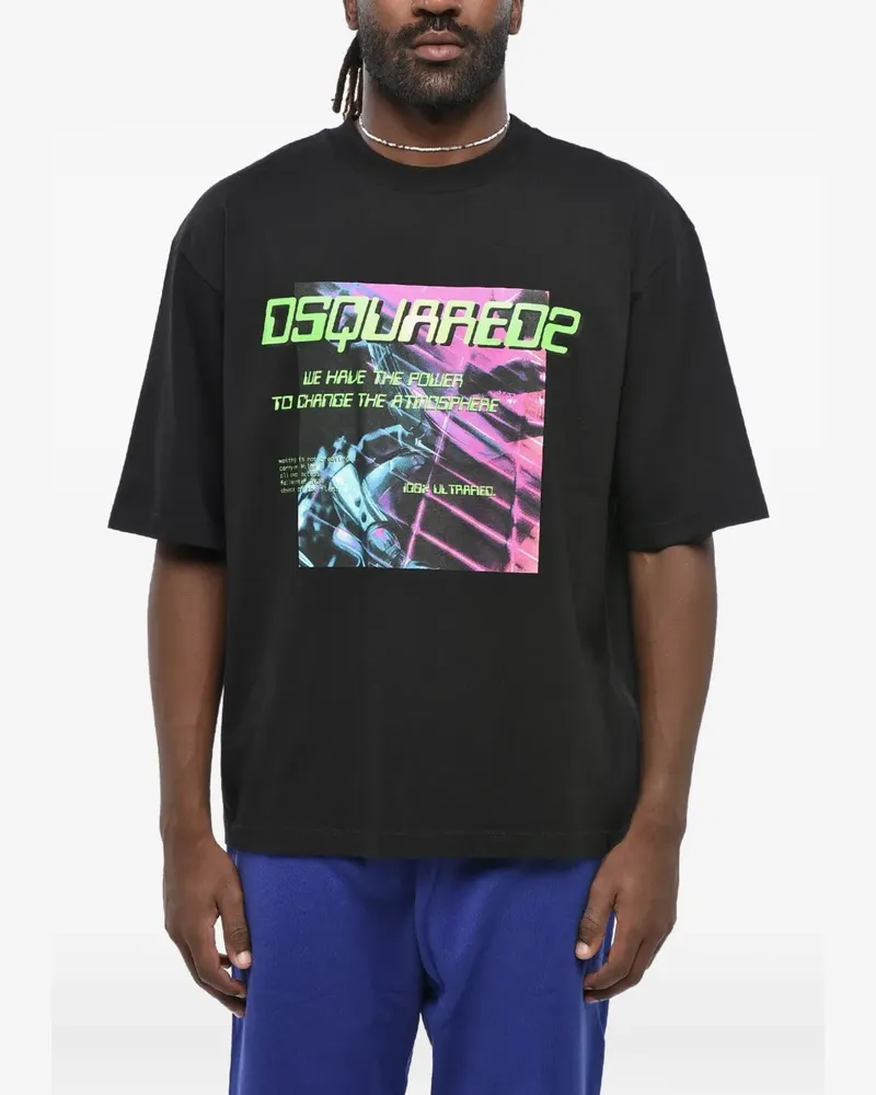 Dsquared2 T-Shirt mit Logo-Print - Schwarz Schwarz