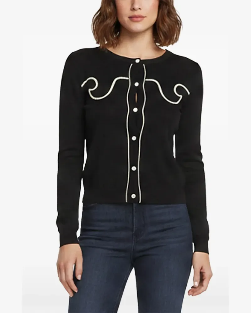 Moschino Gestrickter Intarsien-Cardigan - Schwarz Schwarz