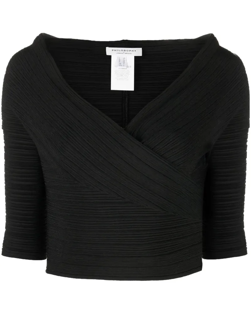 Philosophy Di Lorenzo Serafini Gestricktes Cropped-Oberteil - Schwarz Schwarz