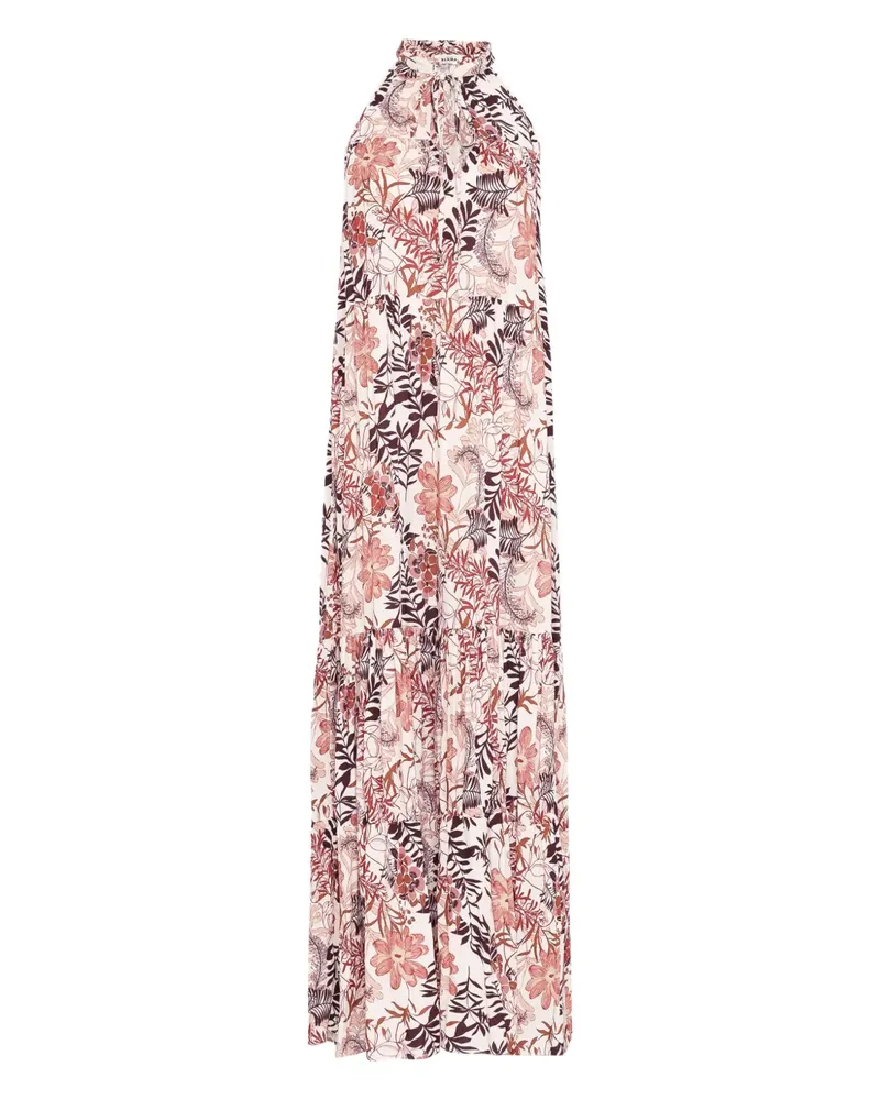 Amir Slama Kleid mit Blumen-Print - Weiß Weiß