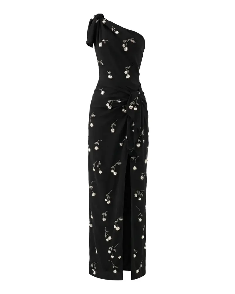 Monse One-Shoulder-Maxikleid mit Kirschstickerei - Schwarz Schwarz