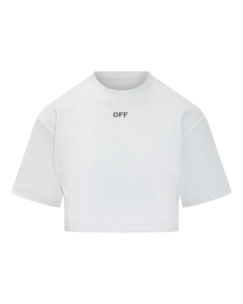 OFF-WHITE Off-stamp ribbed T-shirt - Weiß Weiß