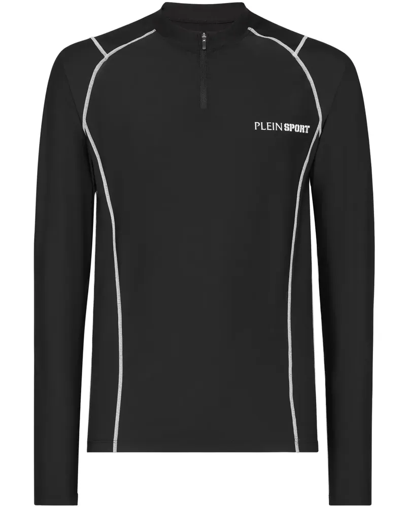 Philipp Plein Langarmshirt mit Kontrastnähten - Schwarz Schwarz