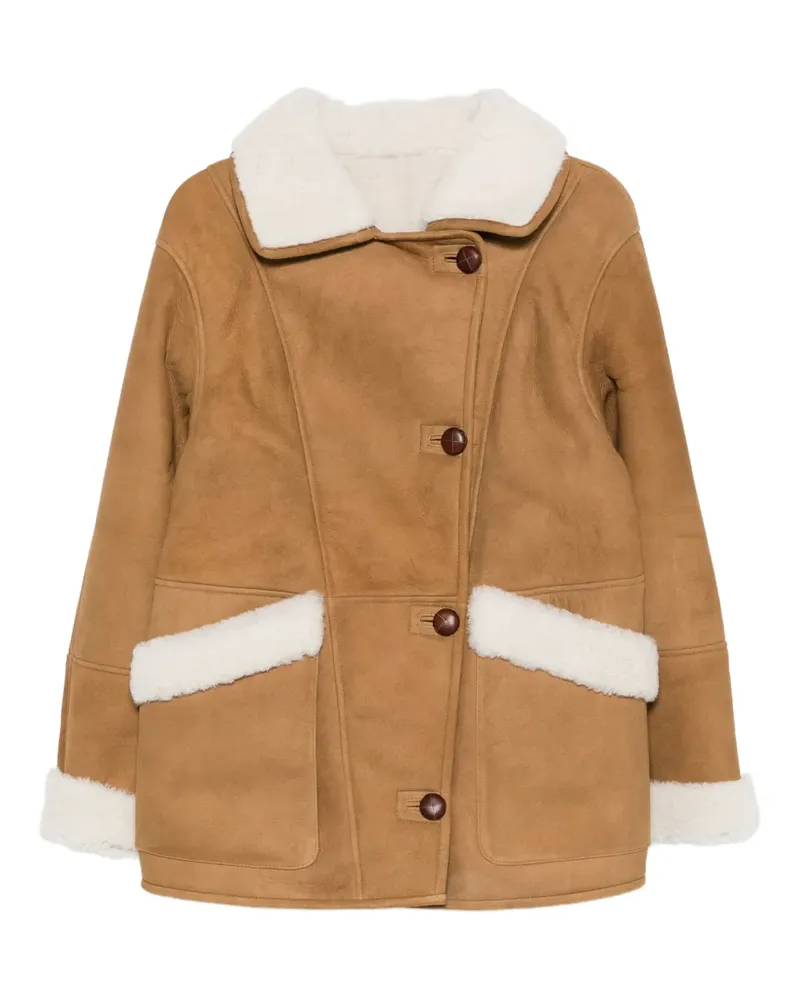 IRO Einreihige Jacke aus Shearling - Nude Nude