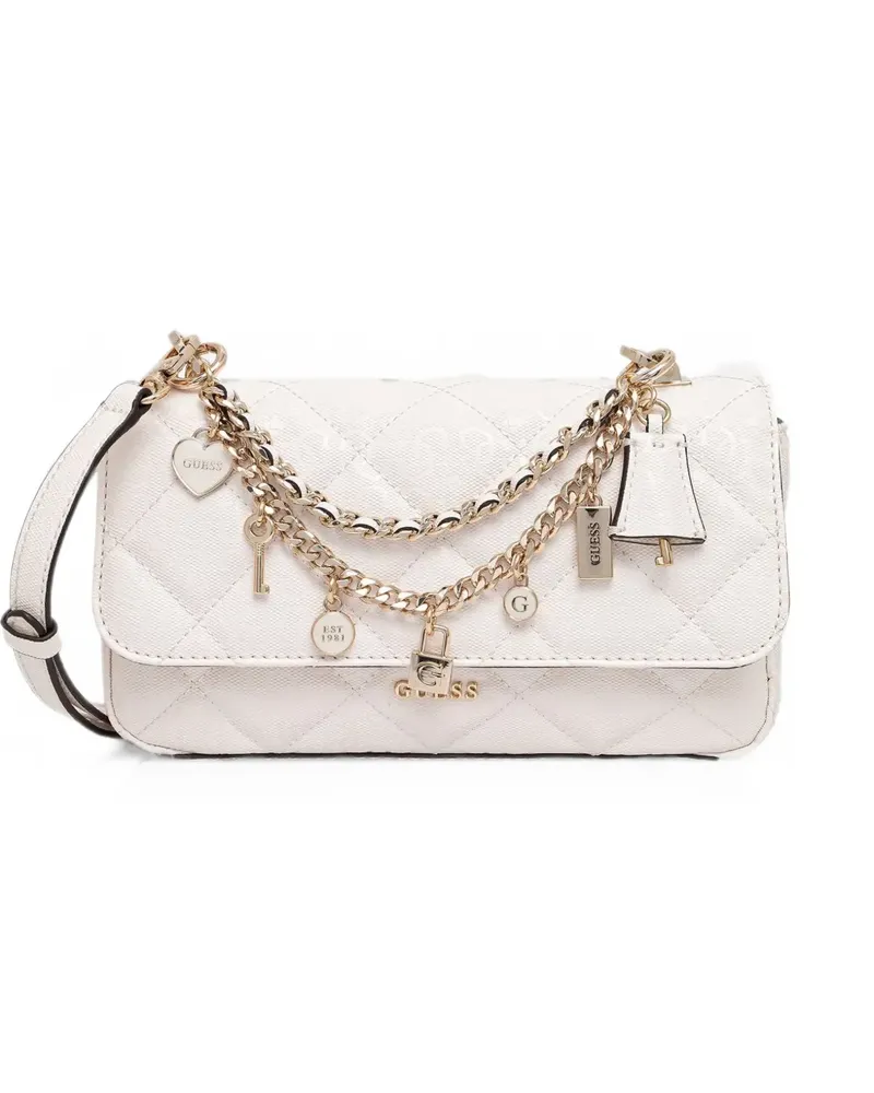 Guess Gesteppte Libby Schultertasche mit Anhängerdetail - Nude Nude