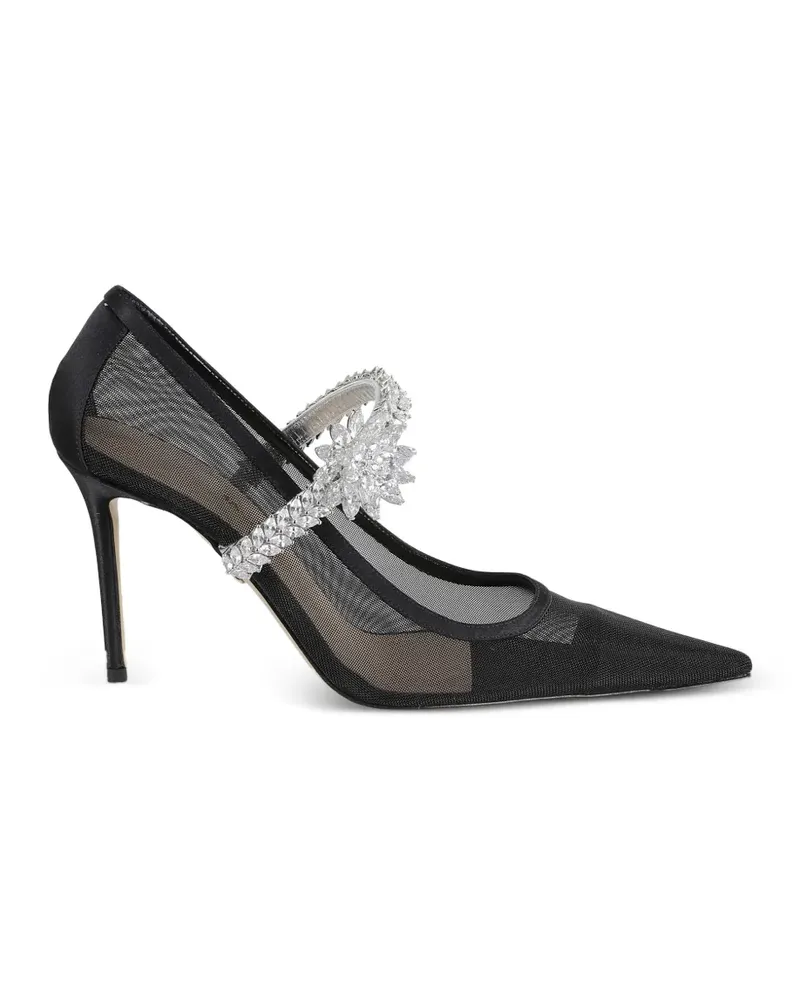 Mach & Mach Mesh-Pumps mit Lotus Flower - Schwarz Schwarz