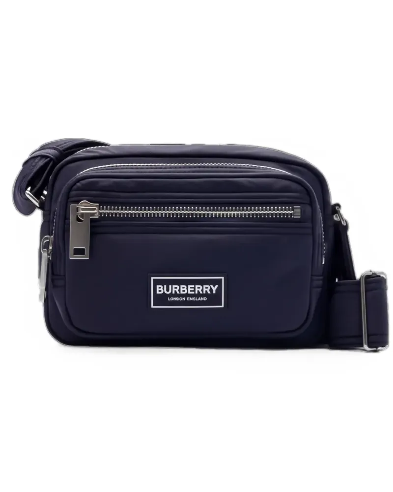 Burberry logo-patch messenger bag - Blau Blau