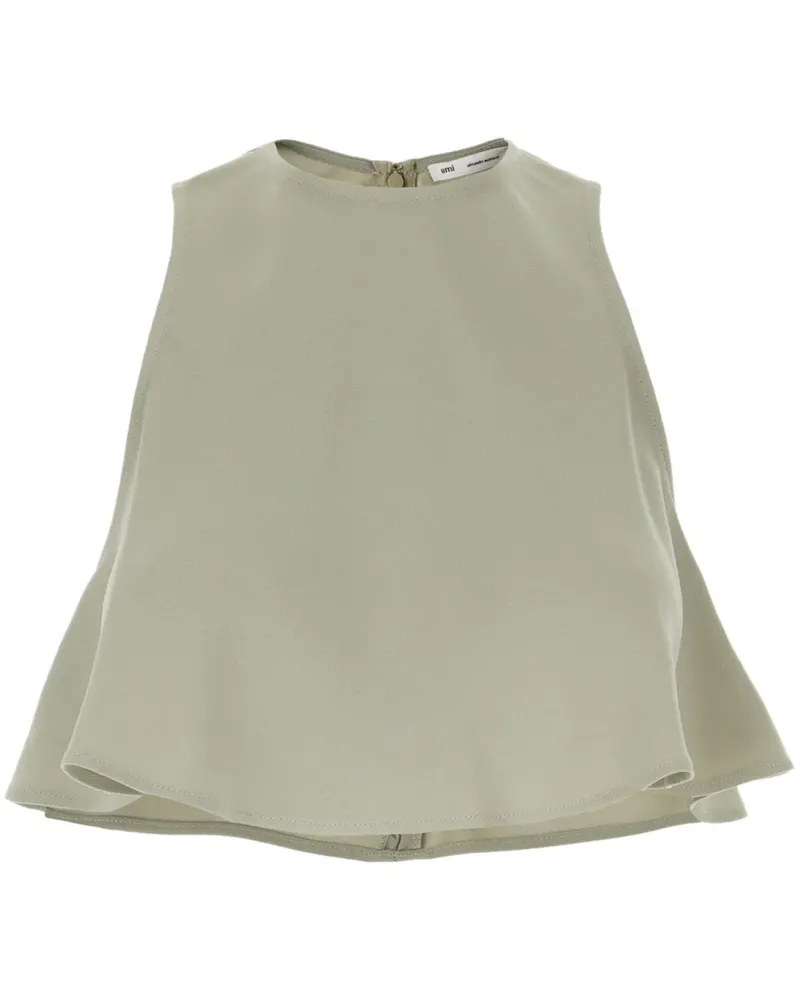 AMI Paris Cropped-Top aus Krepp - Grün Grün