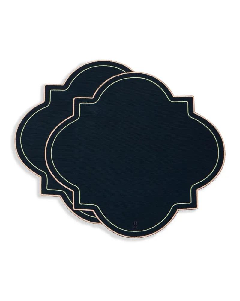 La DoubleJ Medallion Tischsets (2er-Set) - Blau Blau