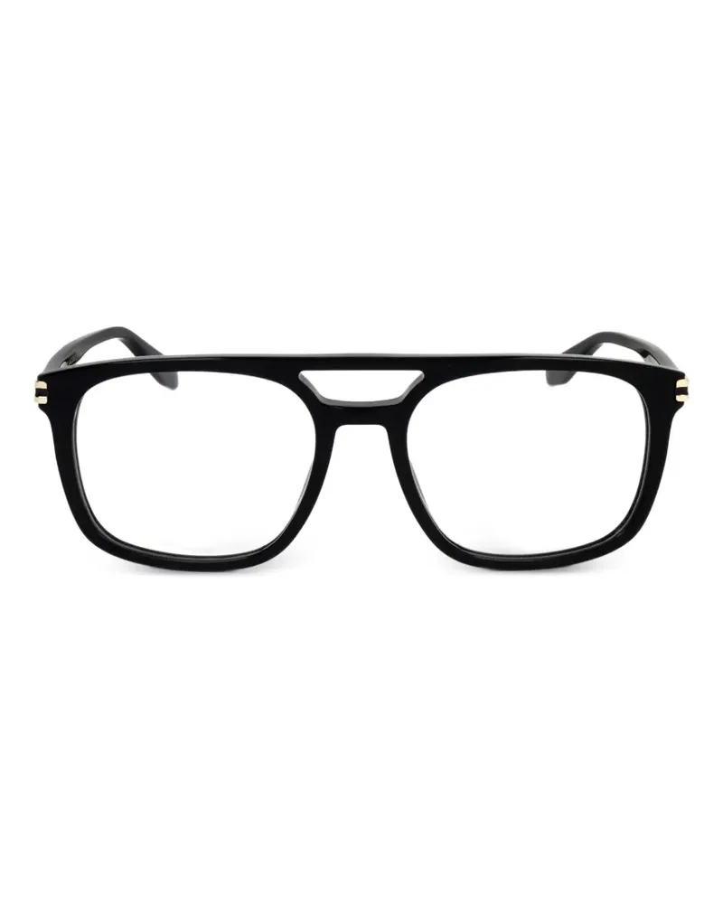 Marc Jacobs Eckige Sonnenbrille mit Doppelsteg - Schwarz Schwarz