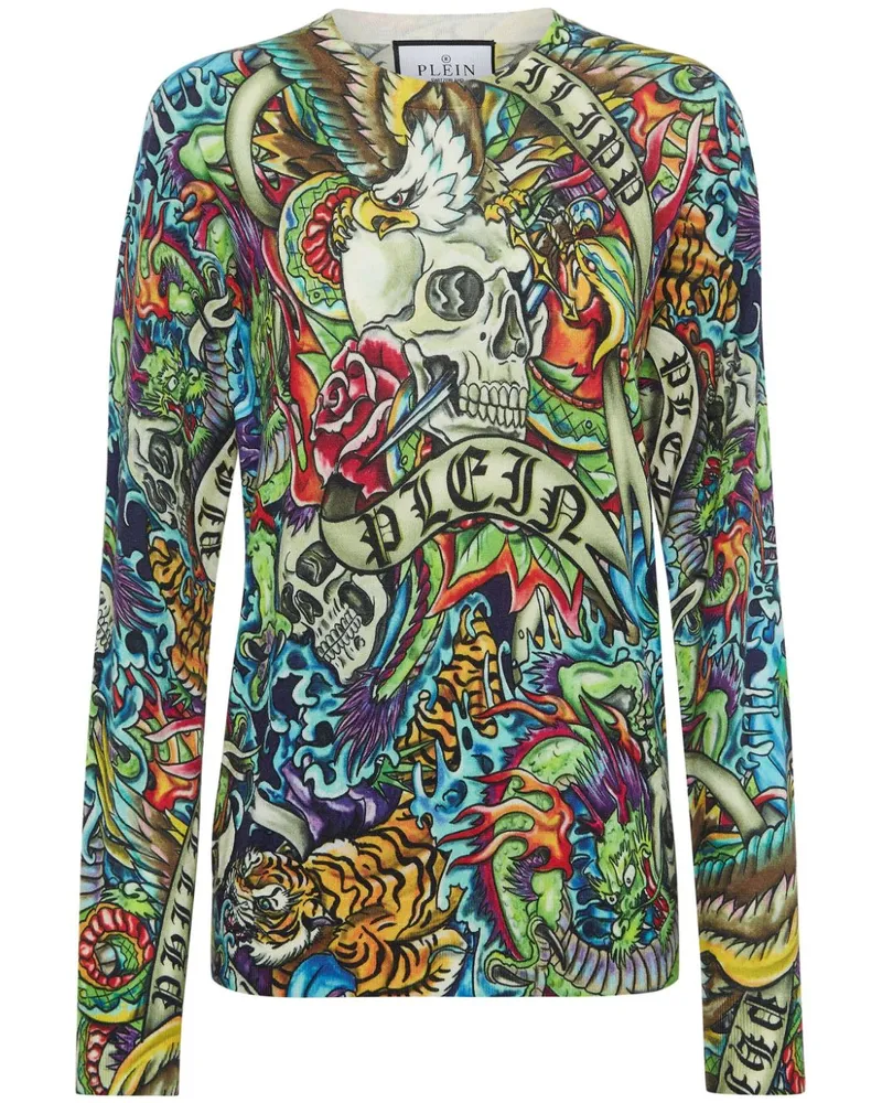 Philipp Plein Tattoo Pullover - Grün Grün