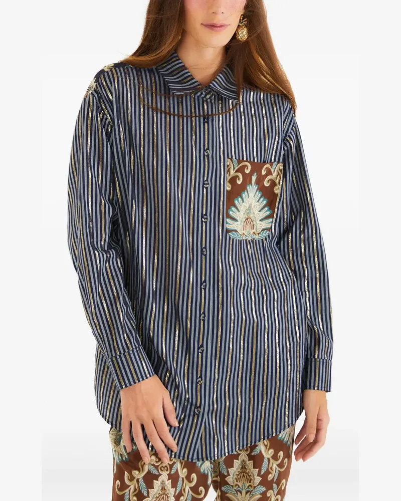 FARM Rio striped pocket shirt - Blau Blau