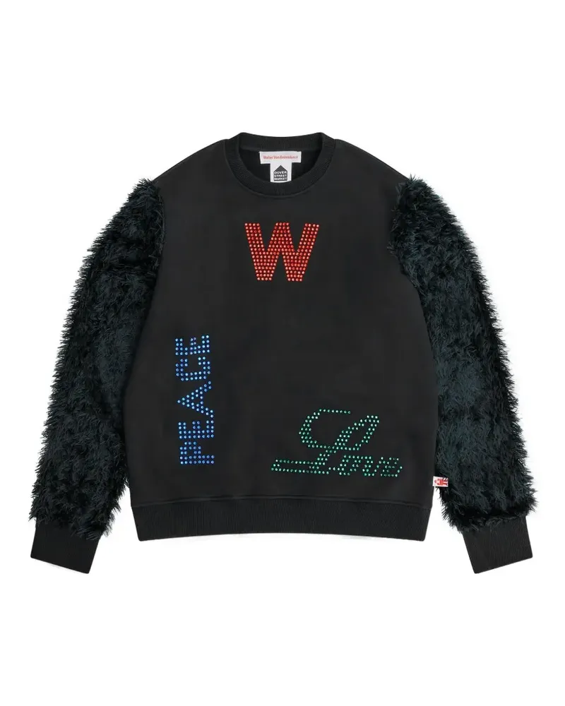 Walter van Beirendonck fur-trim freedom sweater - Schwarz Schwarz
