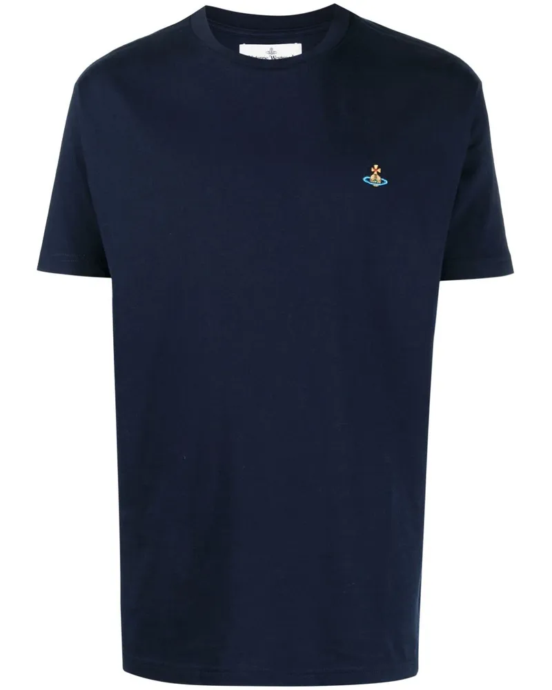 Vivienne Westwood T-Shirt mit Orb-Stickerei - Blau Blau