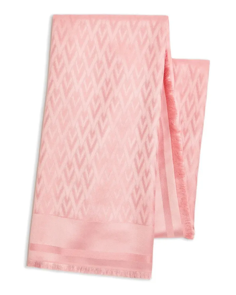 Valentino Garavani Toute La V Schal aus Wolle und Seide - Rosa Rosa