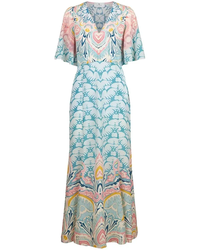 Etro Midikleid mit Paisleymuster - Blau Blau