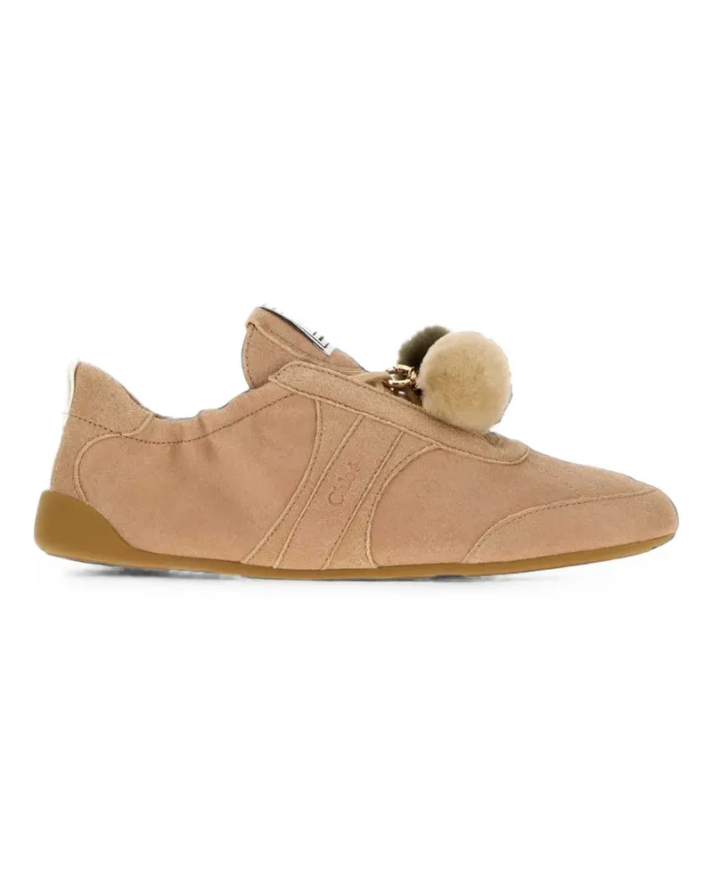 Chloé Kick Sneakers mit Pompons - Nude Nude