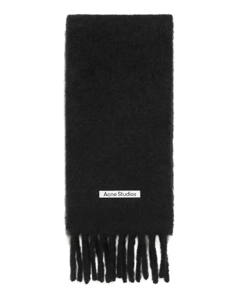 Acne Studios Schal mit Fransen - Schwarz Schwarz