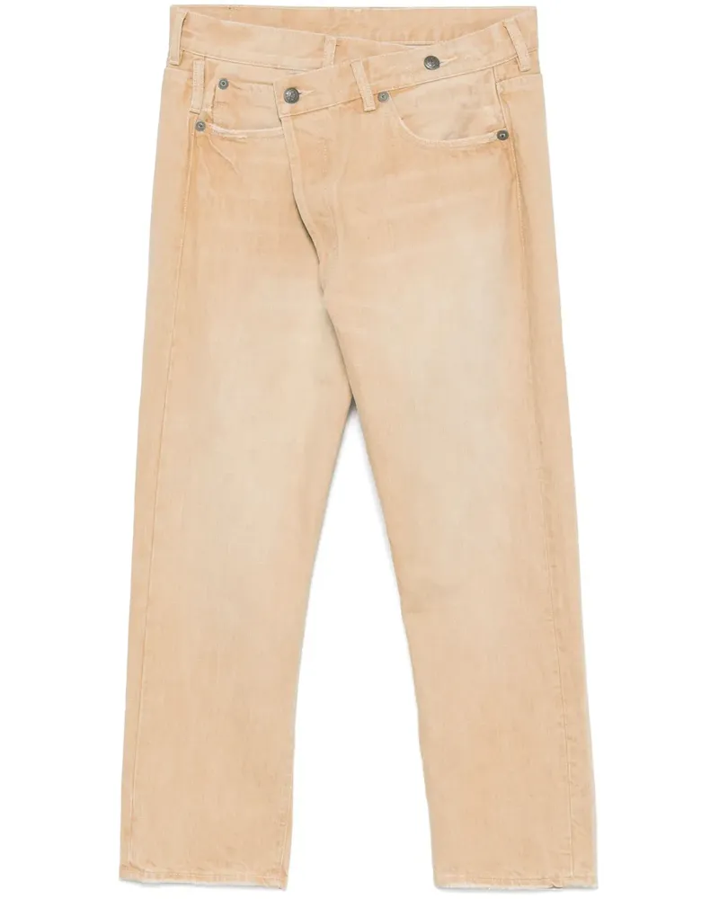 R13 Crossover Straight-Leg-Jeans - Nude Nude