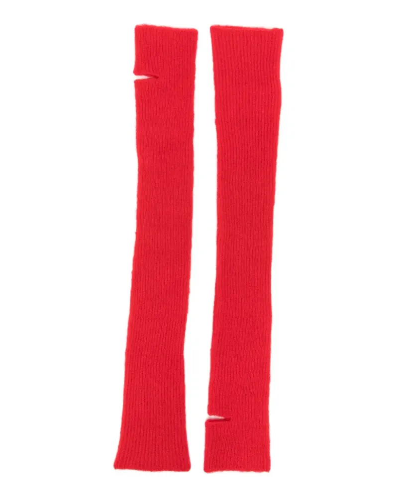 Roberto Collina ribbed cashmere gloves - Rot Rot