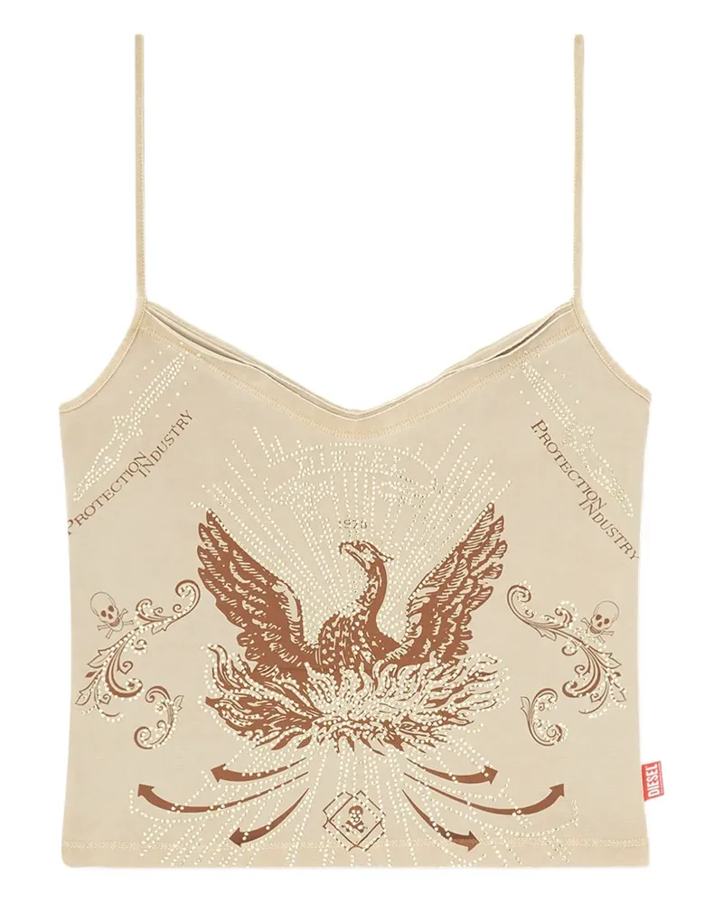 Diesel Camisole-Tanktop mit Adler-Print - Nude Nude