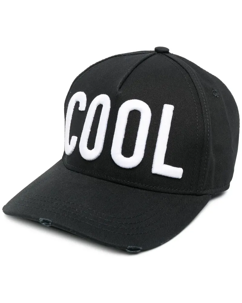 Dsquared2 Baseballkappe mit Slogan-Stickerei - Schwarz Schwarz