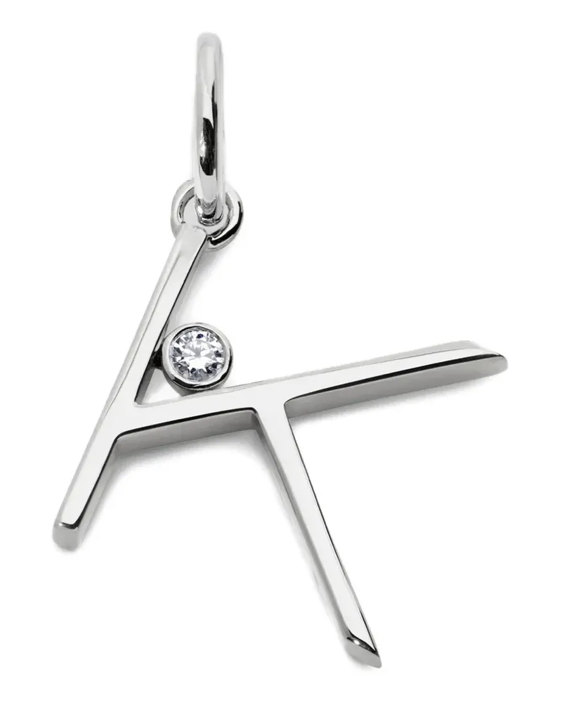 Monica Vinader Solitaire Anhänger mit Diamant - Silber Silber