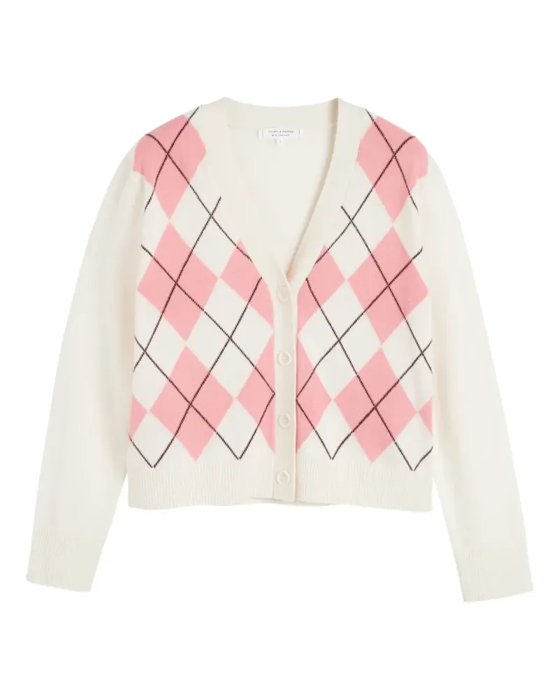 Chinti & Parker Cardigan mit Argyle-Intarsie - Nude Nude