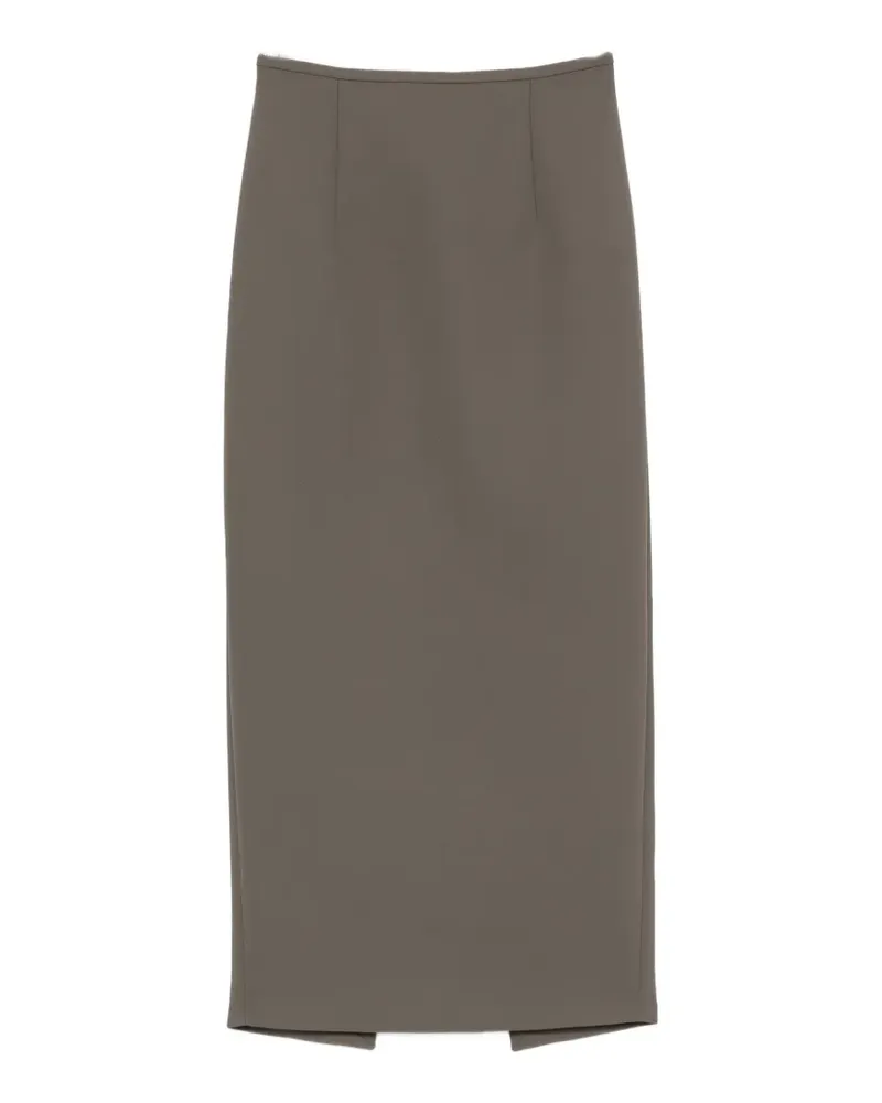 KHAITE Winton rear-slit midi skirt - Grün Grün