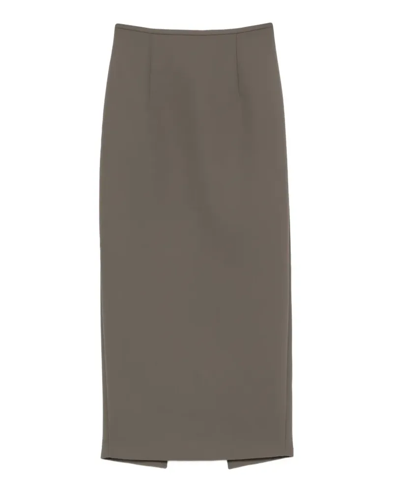 KHAITE Winton rear-slit midi skirt - Grün Grün