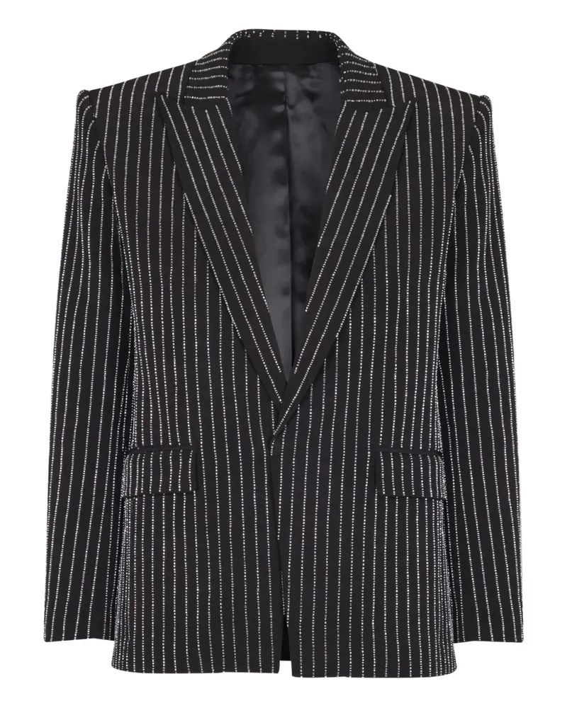 Balmain Gestreifte Jacke mit einem Knopf - Schwarz Schwarz