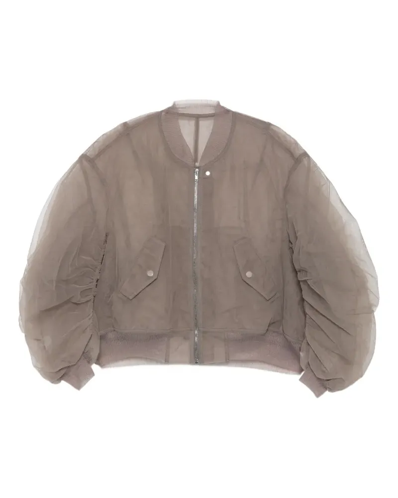 Rick Owens Secchia Flight crinkled sleeve bomber jacket - Braun Braun
