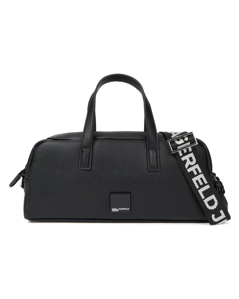 Karl Lagerfeld logo-patch bowling bag - Schwarz Schwarz