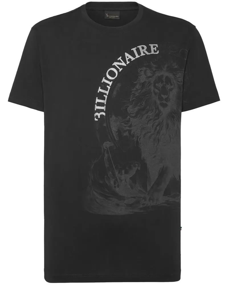 Billionaire T-Shirt mit Löwen-Print - Schwarz Schwarz