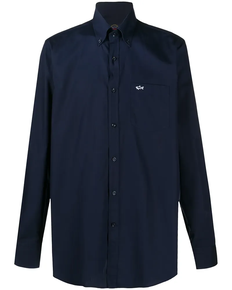Paul & Shark Button-down-Hemd mit Logo - Blau Blau